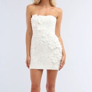 HELSI Strapless Sequin & Applique Mini Dress
